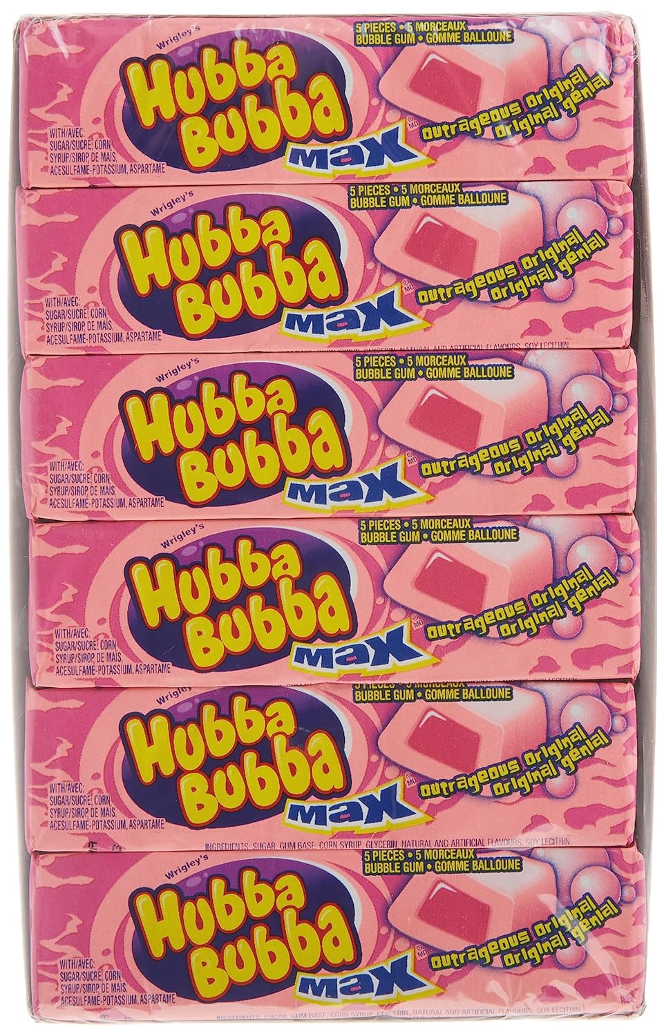 HUBBA Original BUBBA MAX BUBBLE GUM  18 STICKS/ CASE