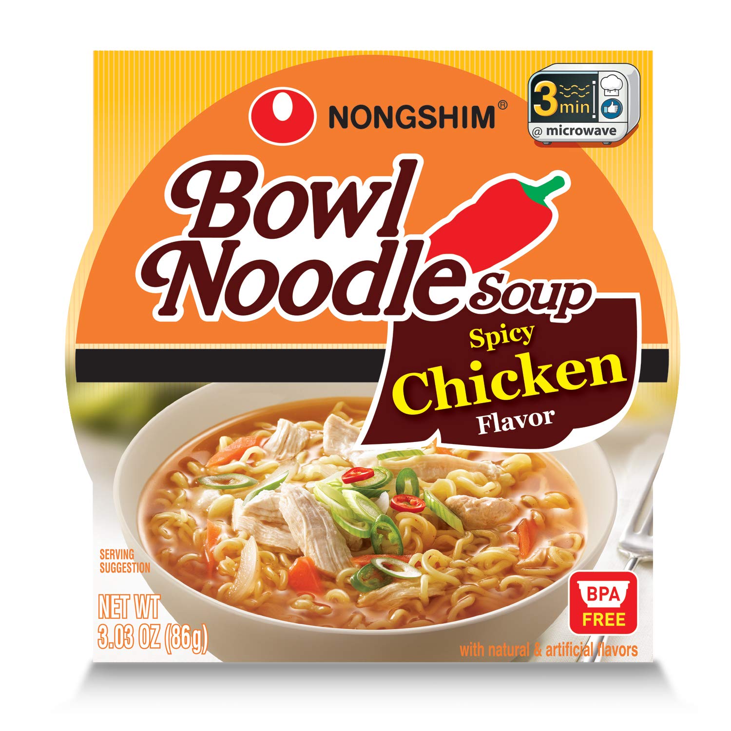 NONGSHIM  BOWL NOODLE  12 PACK / 3OZ