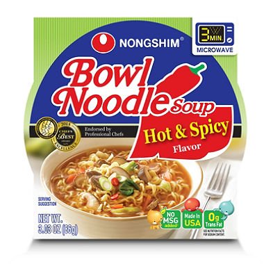 NONGSHIM  BOWL NOODLE  12 PACK / 3OZ