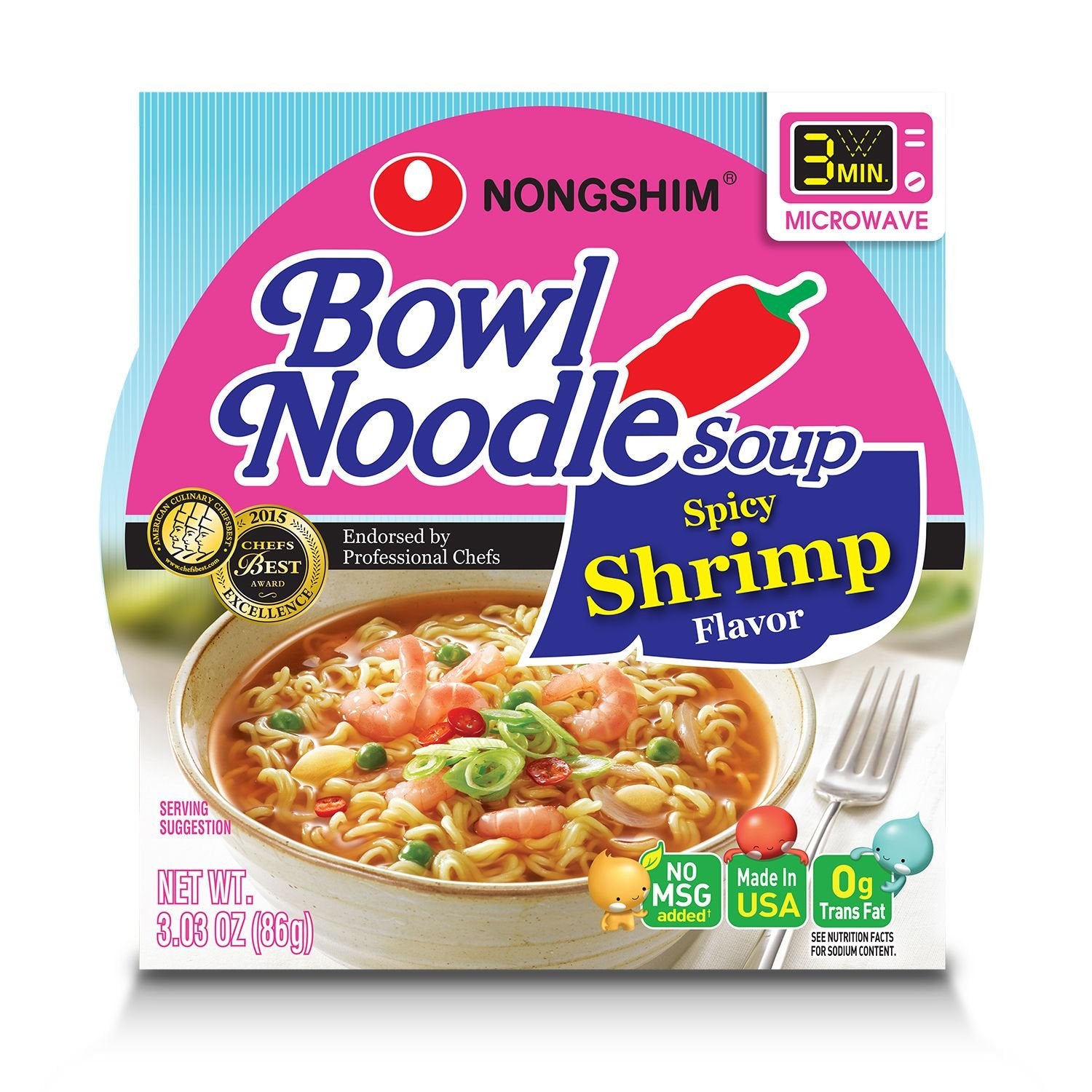 NONGSHIM  BOWL NOODLE  12 PACK / 3OZ