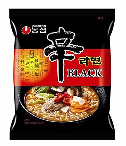 NONGSHIM SHIN RAMYUN BLACK (BLACK COLOR) 16 BAGS /4.58OZ