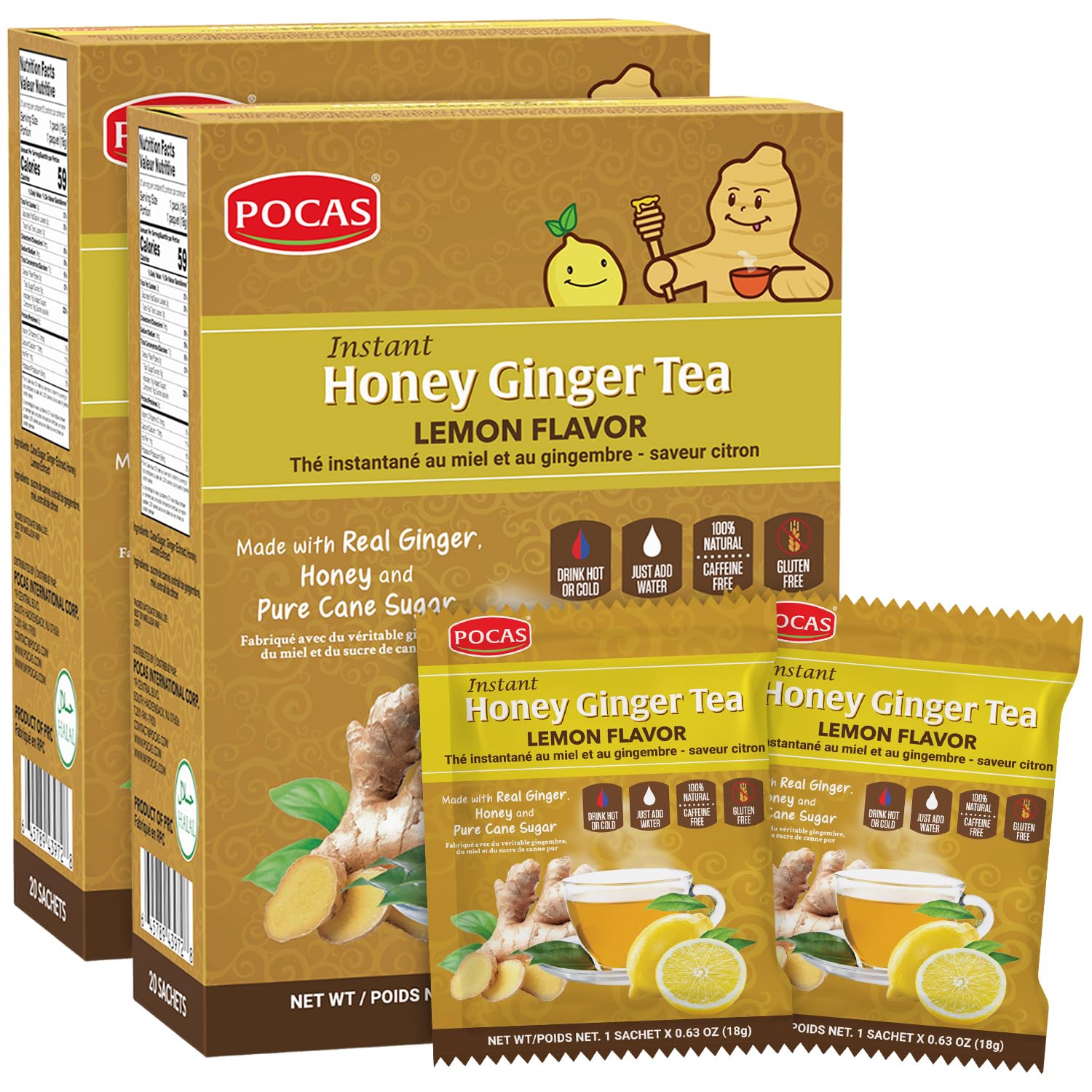 POCAS HONEY GINGER TEA  24 / 20S