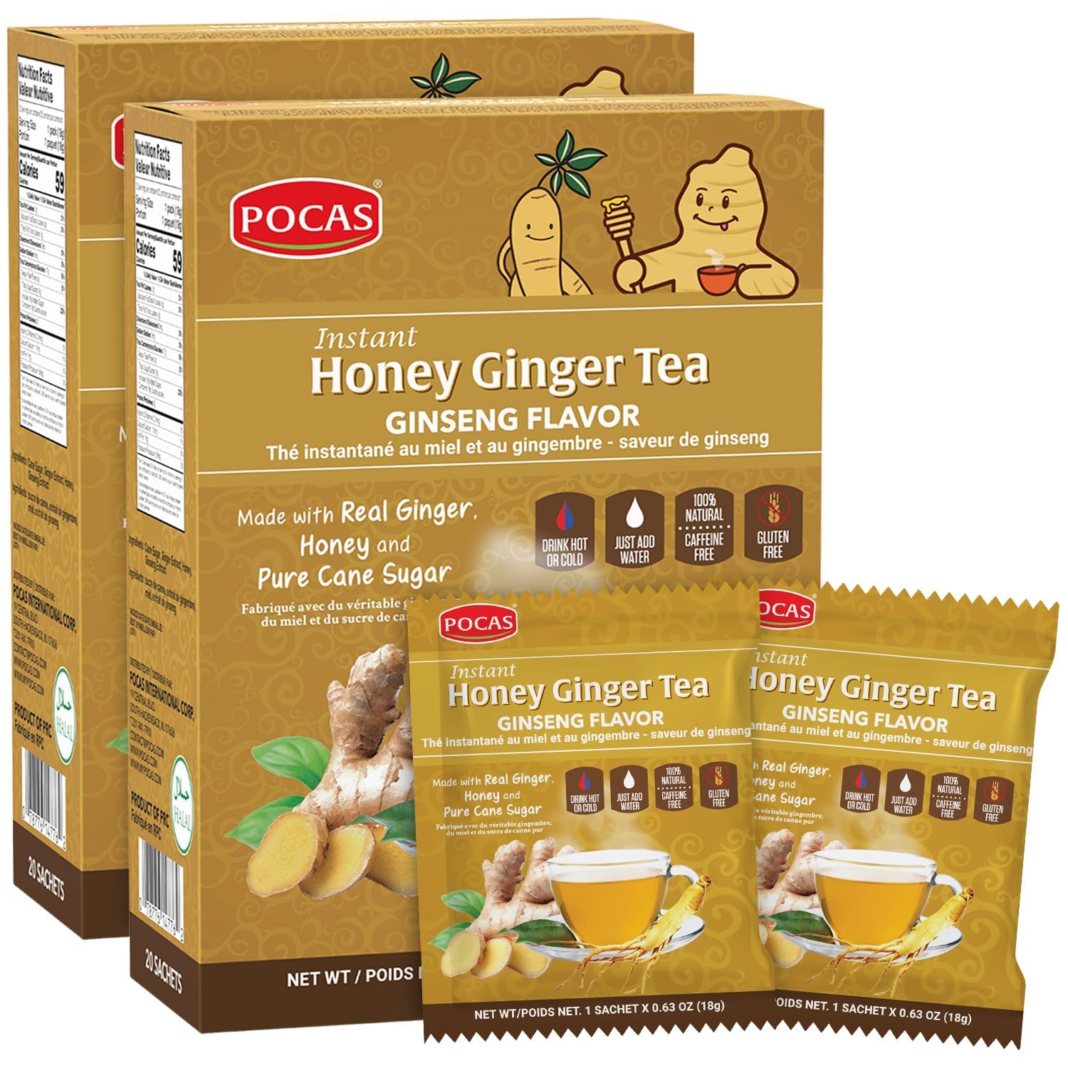 POCAS HONEY GINGER TEA  24 / 20S