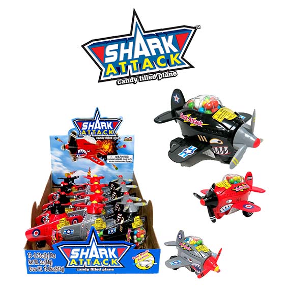 KIDS MANIA TOY CANDY SHARK ATTACT AIRPLANE  12PCS